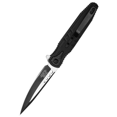 8" Black Spring Assisted Pocket Knife EDC