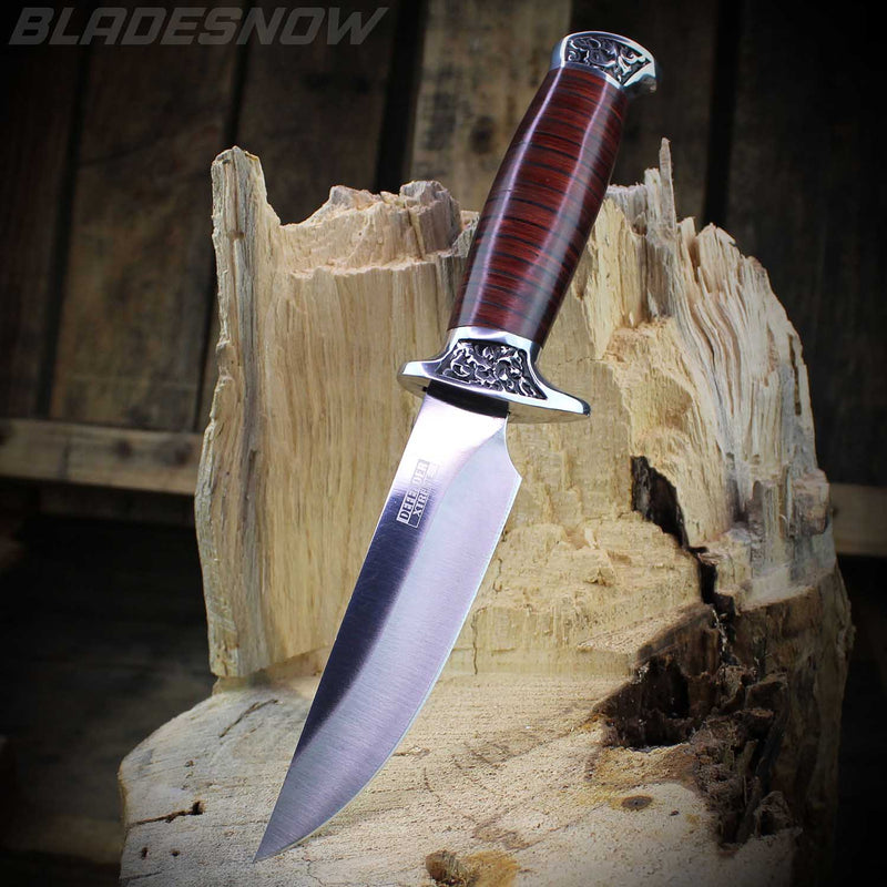 Cherry Wood Bowie Hunting Knife 