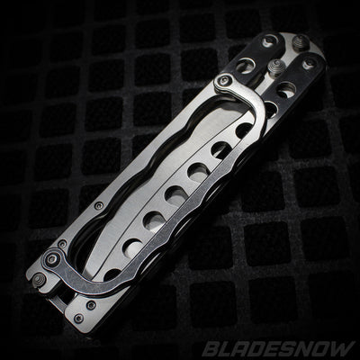 Giant Goliath Silver Butterfly Trench Knife (sharp)