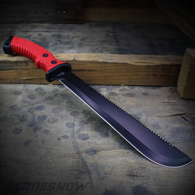 red handle Hunting Machete Military Fixed Blade