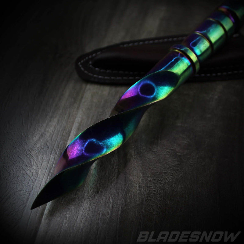  Fixed Blade Knife | Kris Blade Twisted Dagger Rainbow