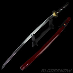 Kawashima Steel Damascus Battle Ready Handmade Katana Sword Red R466