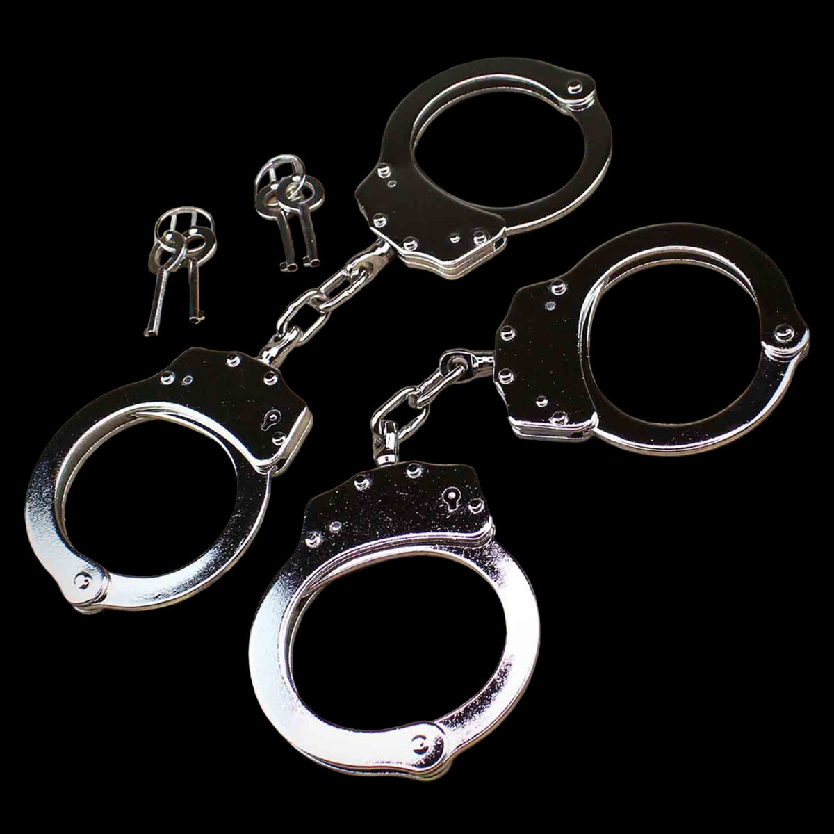 Pro Handcuffs Double Locking Nickel Plated - 2 Pairs