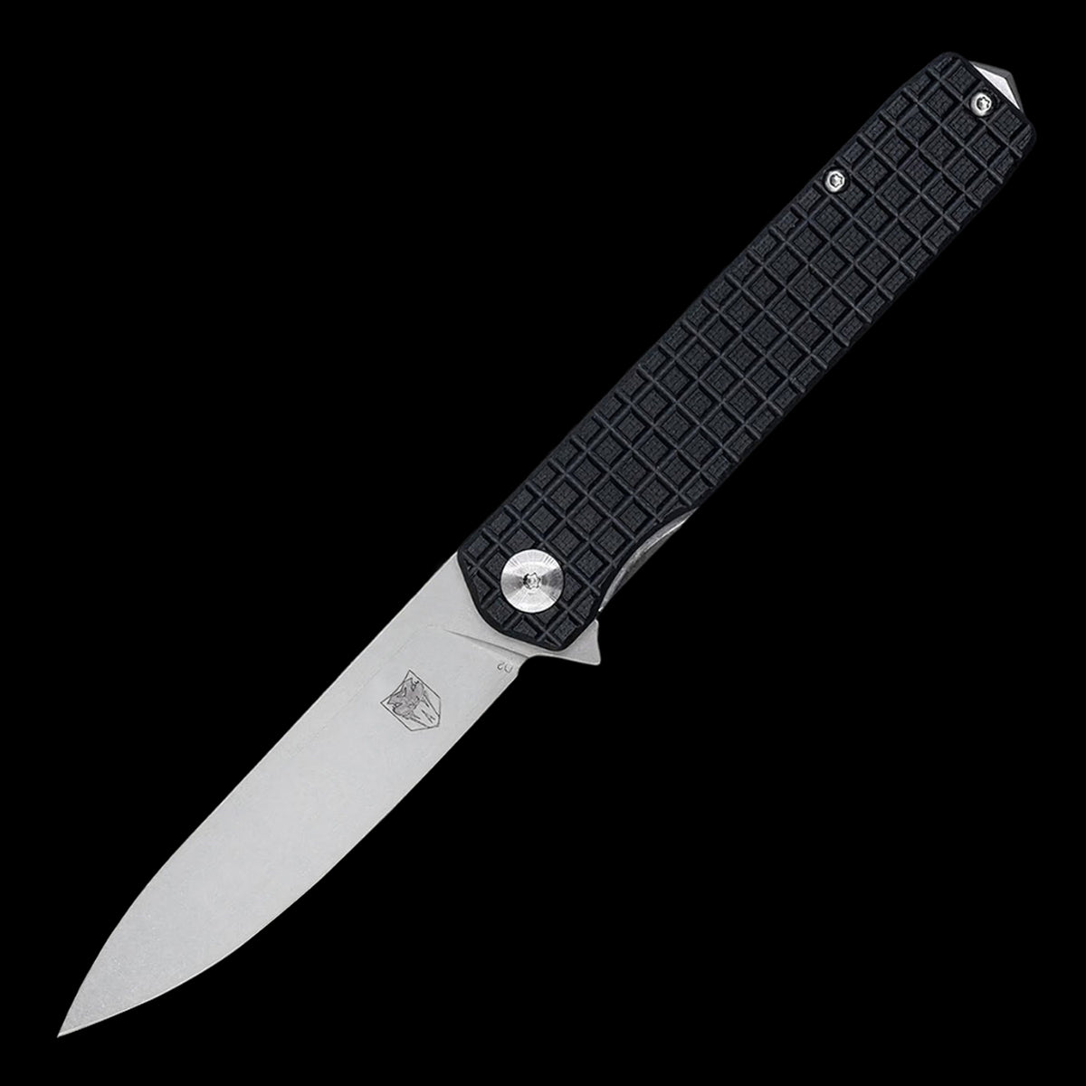 Cobratec Medium Cayden Pocket Knife D2 - Ball Bearing Black Textured G10