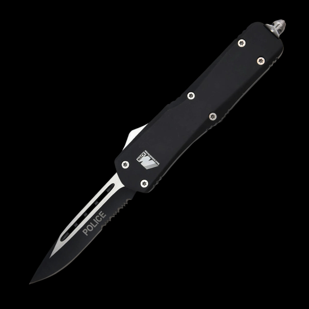 Police Black Dual Action OTF Knife