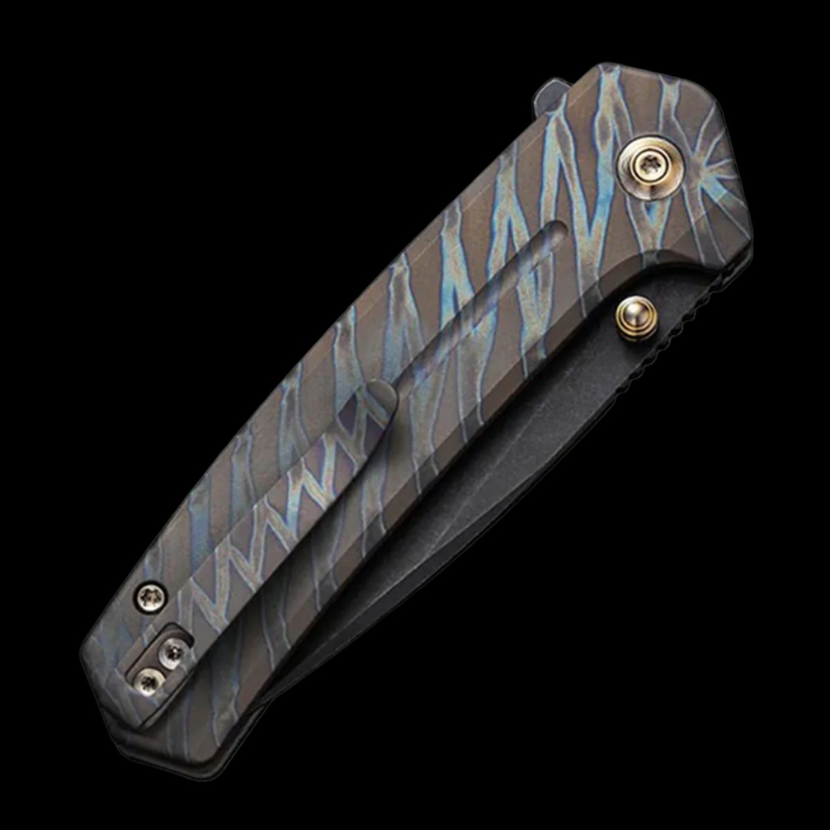 WE Knife Culex 20CV Flipper Pocket Knife - Titanium Tiger Stripe Flamed Handle