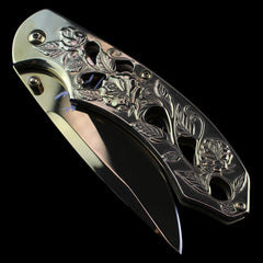 Steel Roses Gold Assisted Pocket Knife