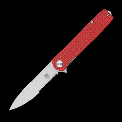 Cobratec Medium Cayden Pocket Knife D2 - Ball Bearing Red Textured G10