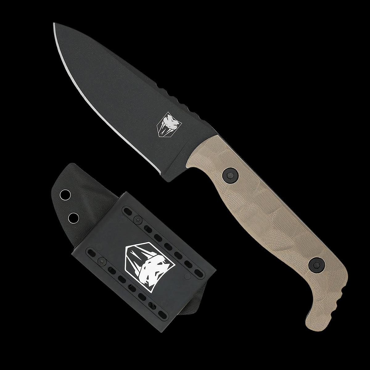 Cobratec Kingpin Fixed Blade Knife D2 with Kydex Sheath - Tan G10