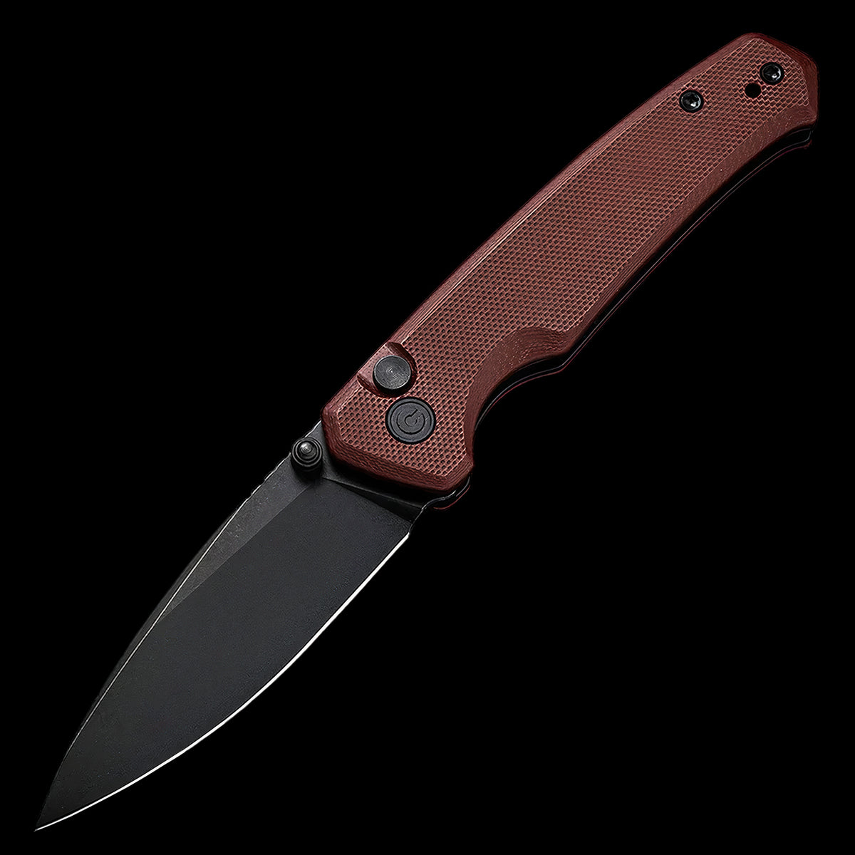 CIVIVI Altus Nitro-V Steel Button Lock Pocket Knife Burgundy G10 Handle