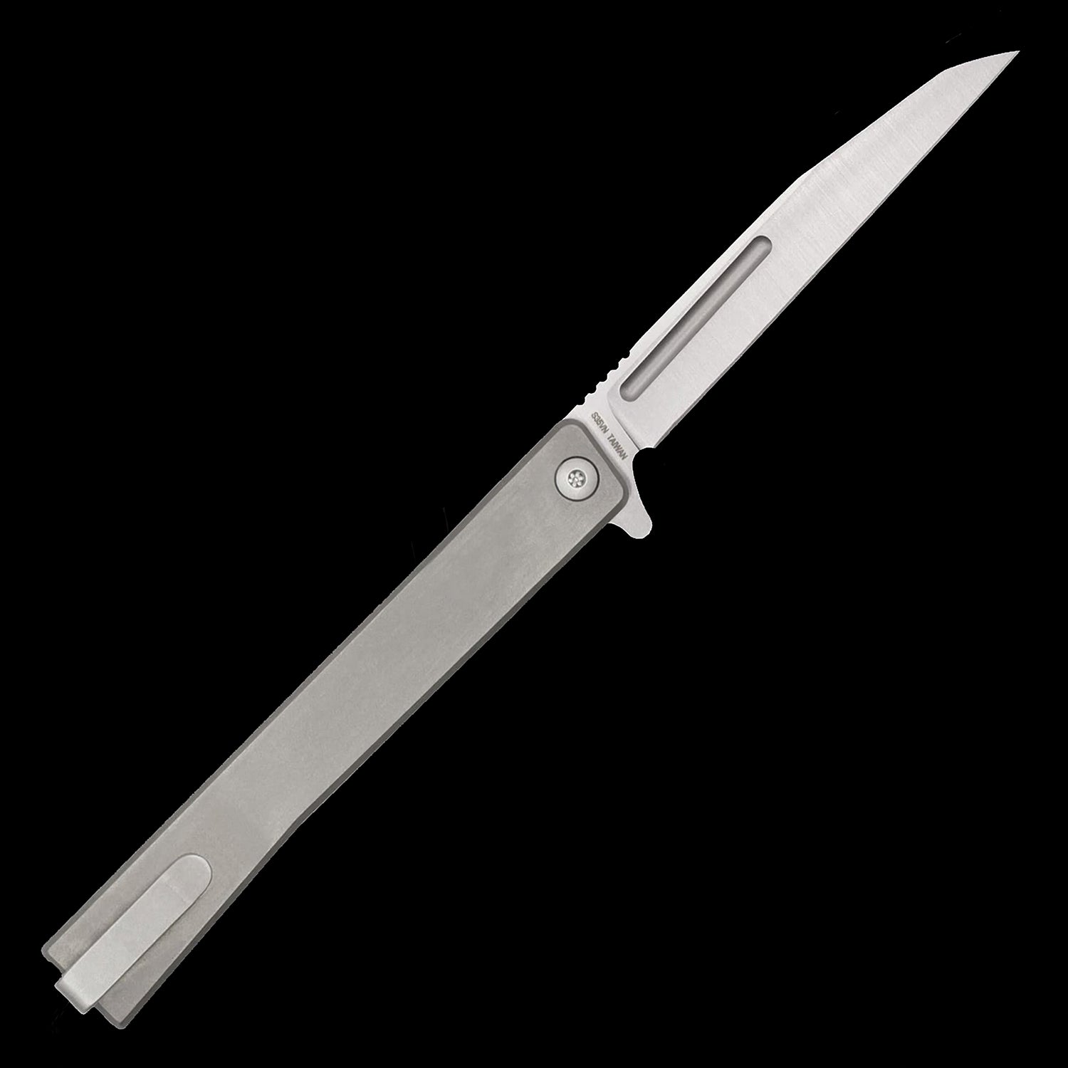 Ocaso Knives Solstice S35VN Wharncliffe Satin Finish - Titanium Handle