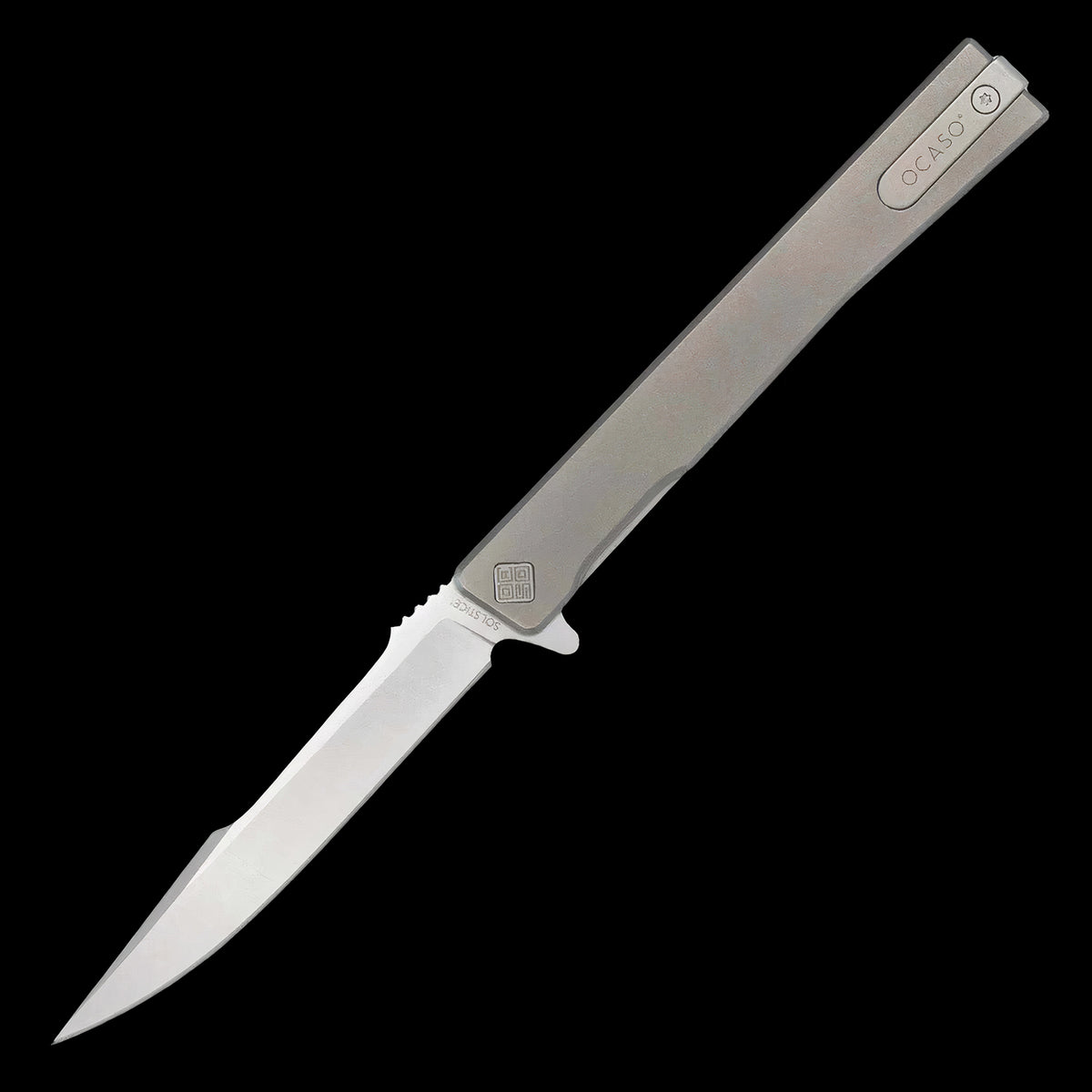 Ocaso Knives Solstice S35VN Satin Straight - Titanium Handle