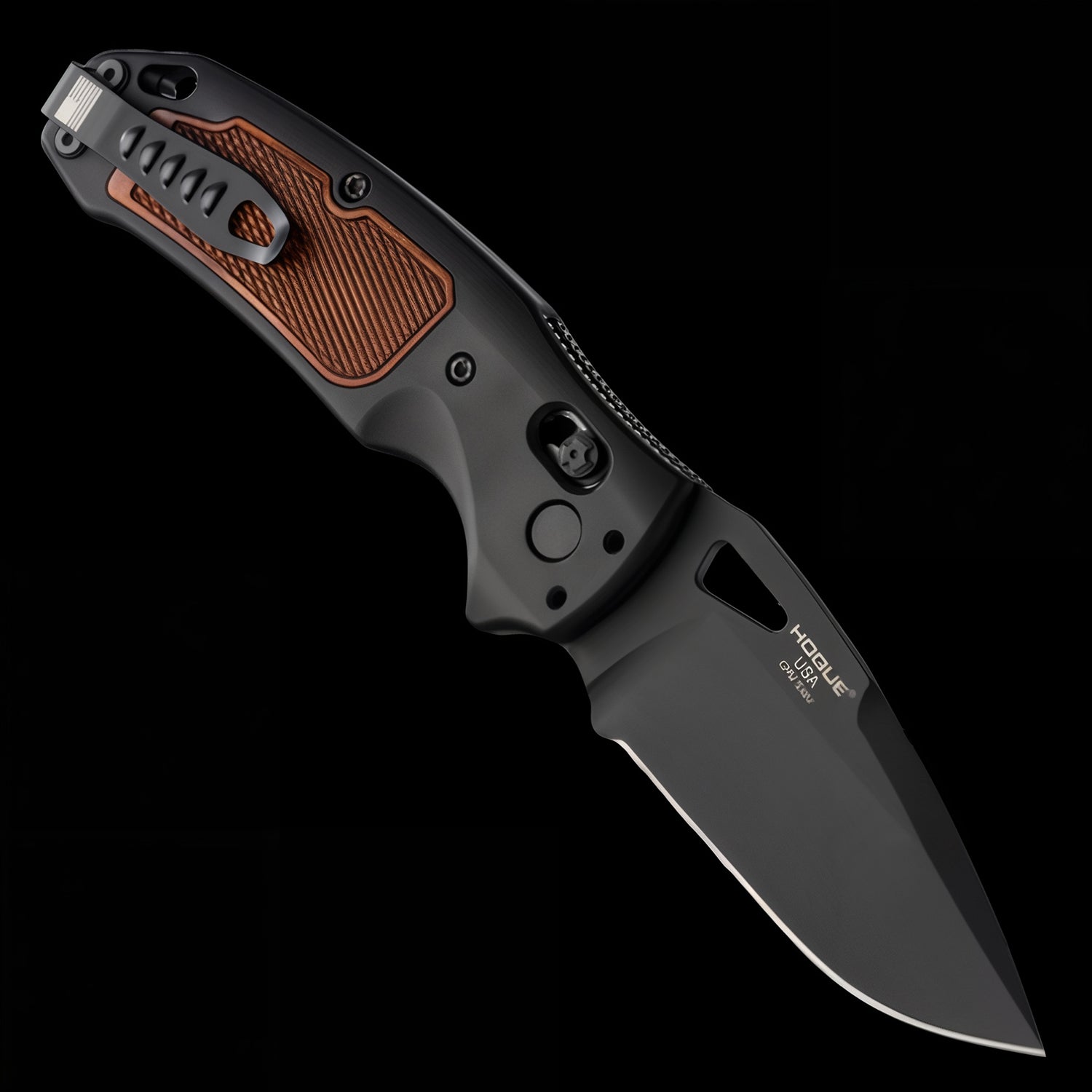 Hogue SIG K320 AXG Classic Black Cerakote S30V Pocket Knife Black Aluminum Handle