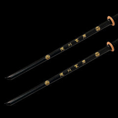 Bokken Shinai Practice Wooden Swords Kendo Black - 2 pack