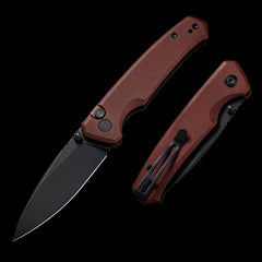 CIVIVI Altus Nitro-V Steel Button Lock Pocket Knife Burgundy G10 Handle