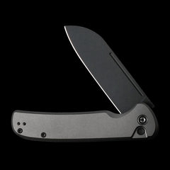 CIVIVI Chevalier II Black Stonewashed Button Lock Flipper Aluminum