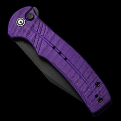 CIVIVI Cogent Black Stonewashed Button Lock Knife Purple G10