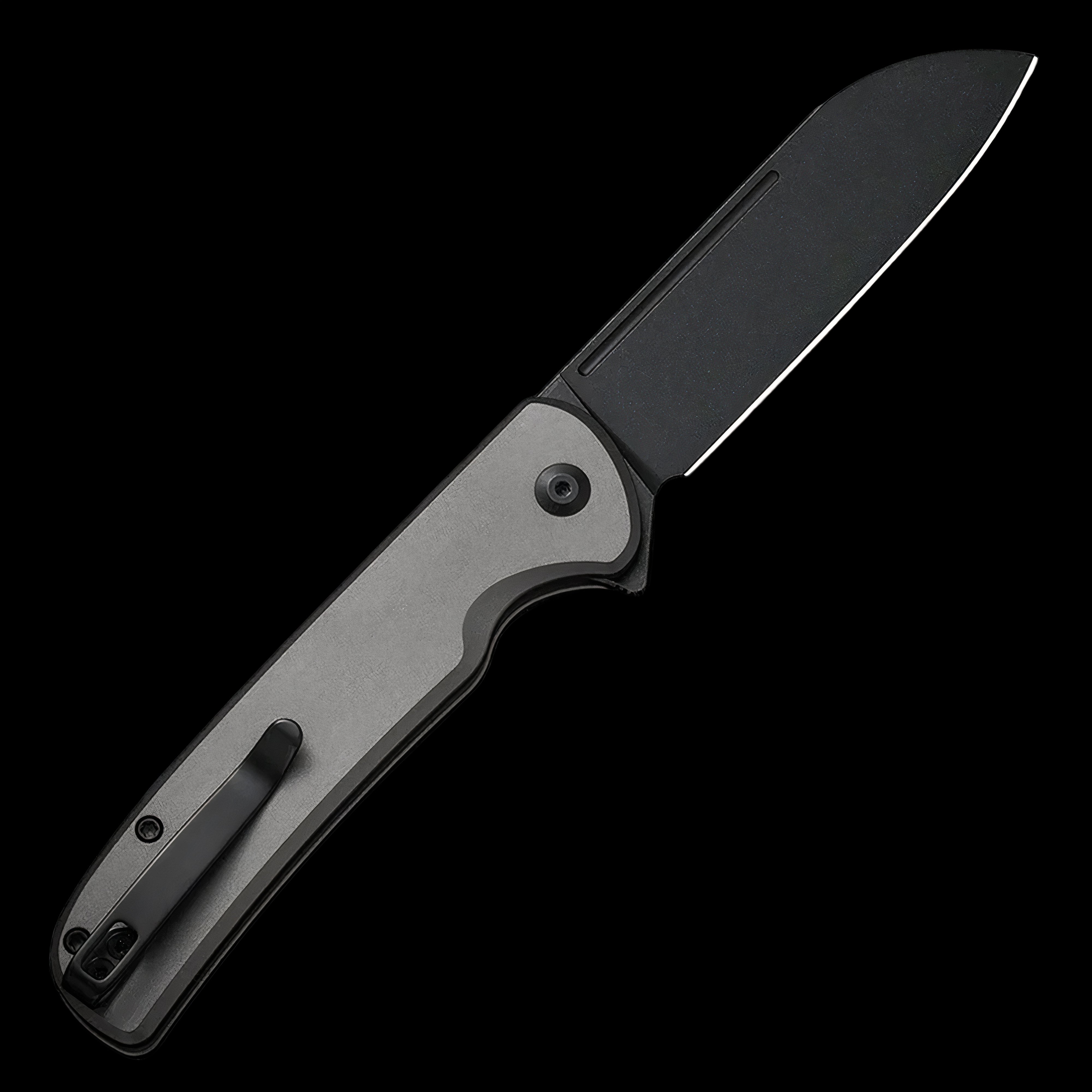 CIVIVI Chevalier II Black Stonewashed Button Lock Flipper Aluminum