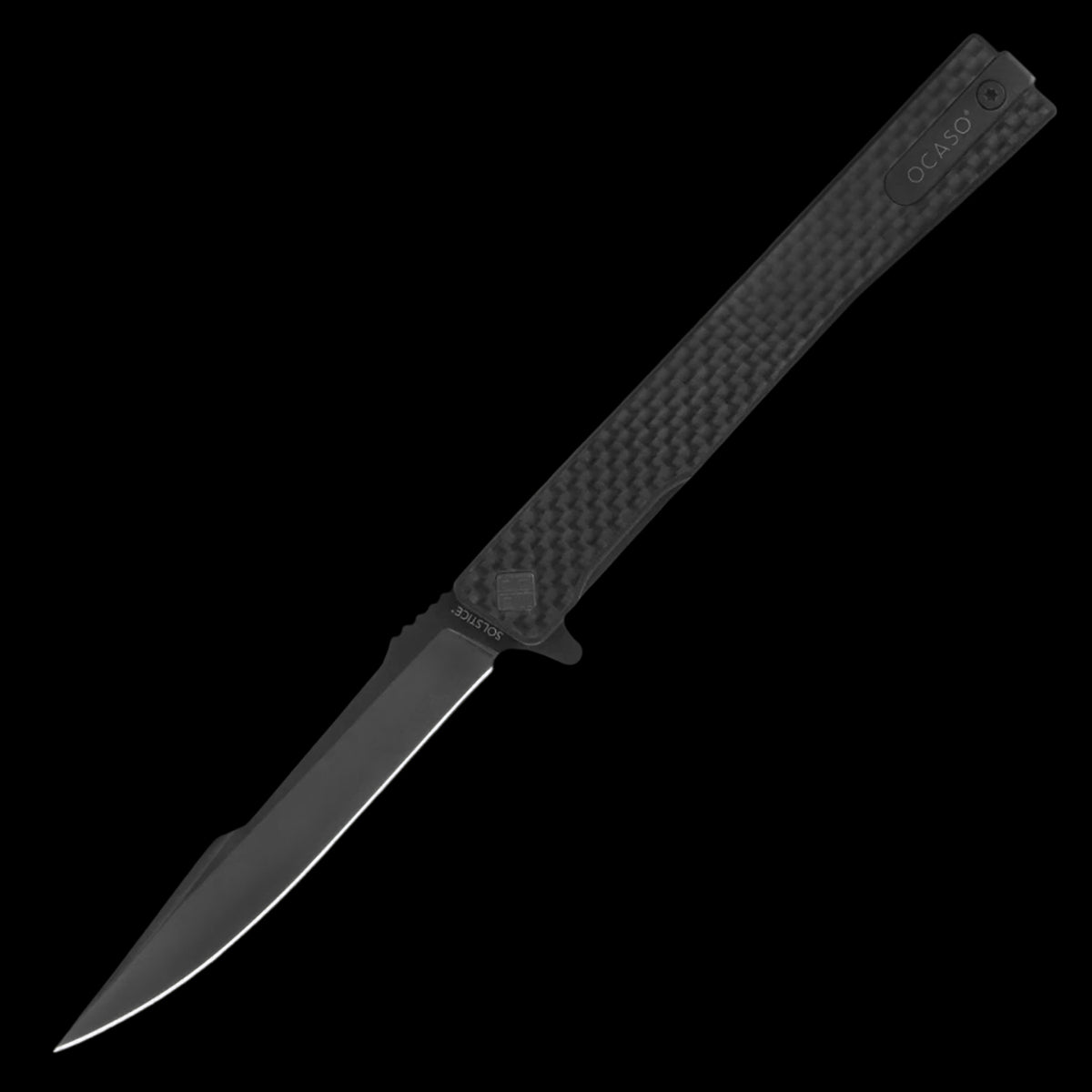 Ocaso Knives Solstice Black Harpoon S35VN - Carbon Fiber Handle