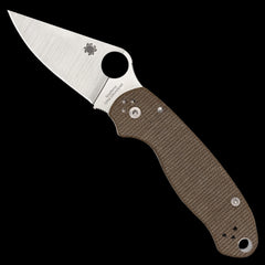 Spyderco Para 3 CRU-WEAR Pocket Knife Brown Canvas Micarta Handle