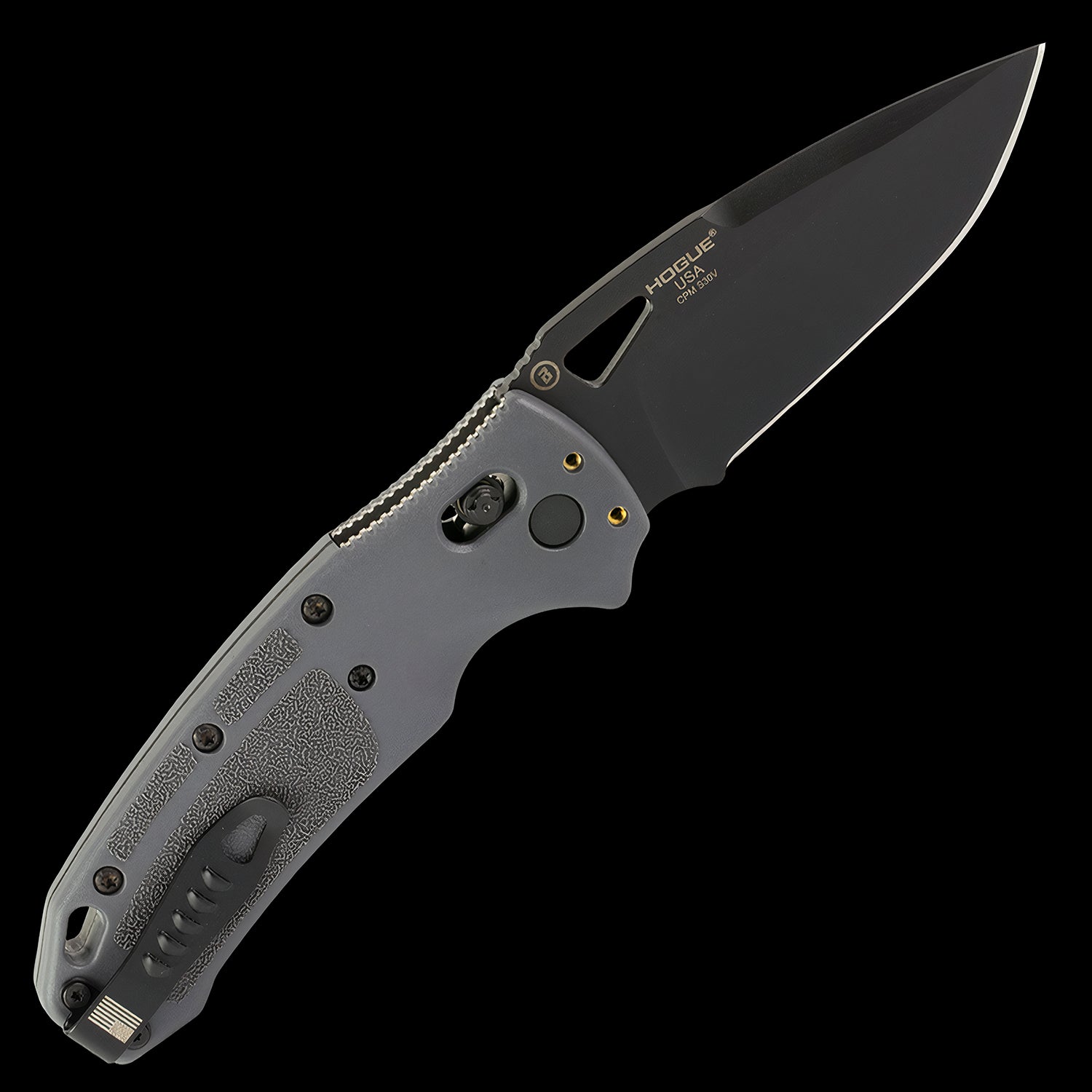 Hogue SIG K320 Tactical S30V Black Cerakote Pocket Knife Grey GFRP Handle