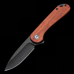 CIVIVI Elementum Black Stonewashed Flipper Cuibourtia Wood Handle