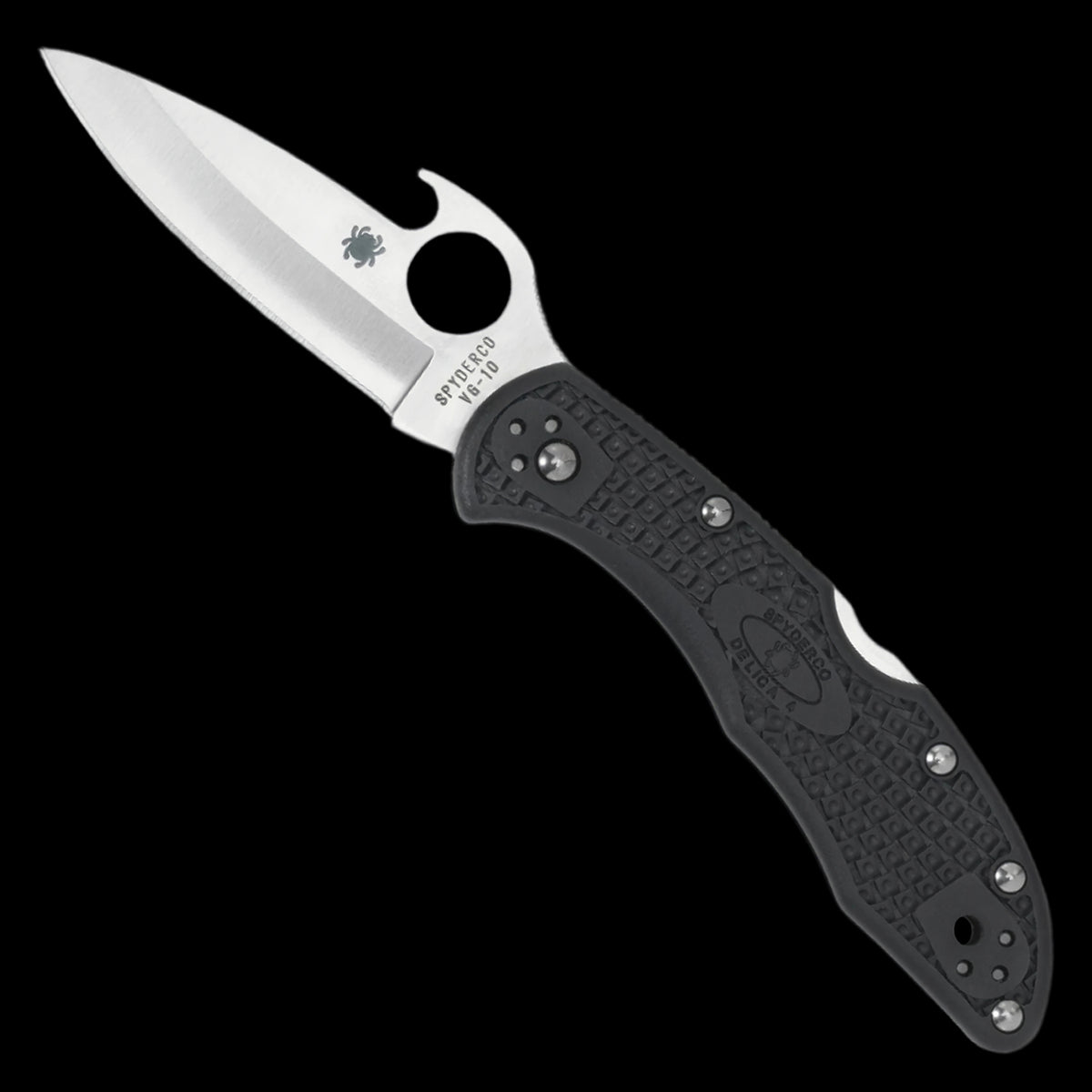 Spyderco Delica 4 Lightweight Emerson Wave VG10 Pocket Knife Gray FRN Handle