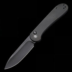 CIVIVI Elementum Black Stonewashed Button Lock Flipper G10 Handle