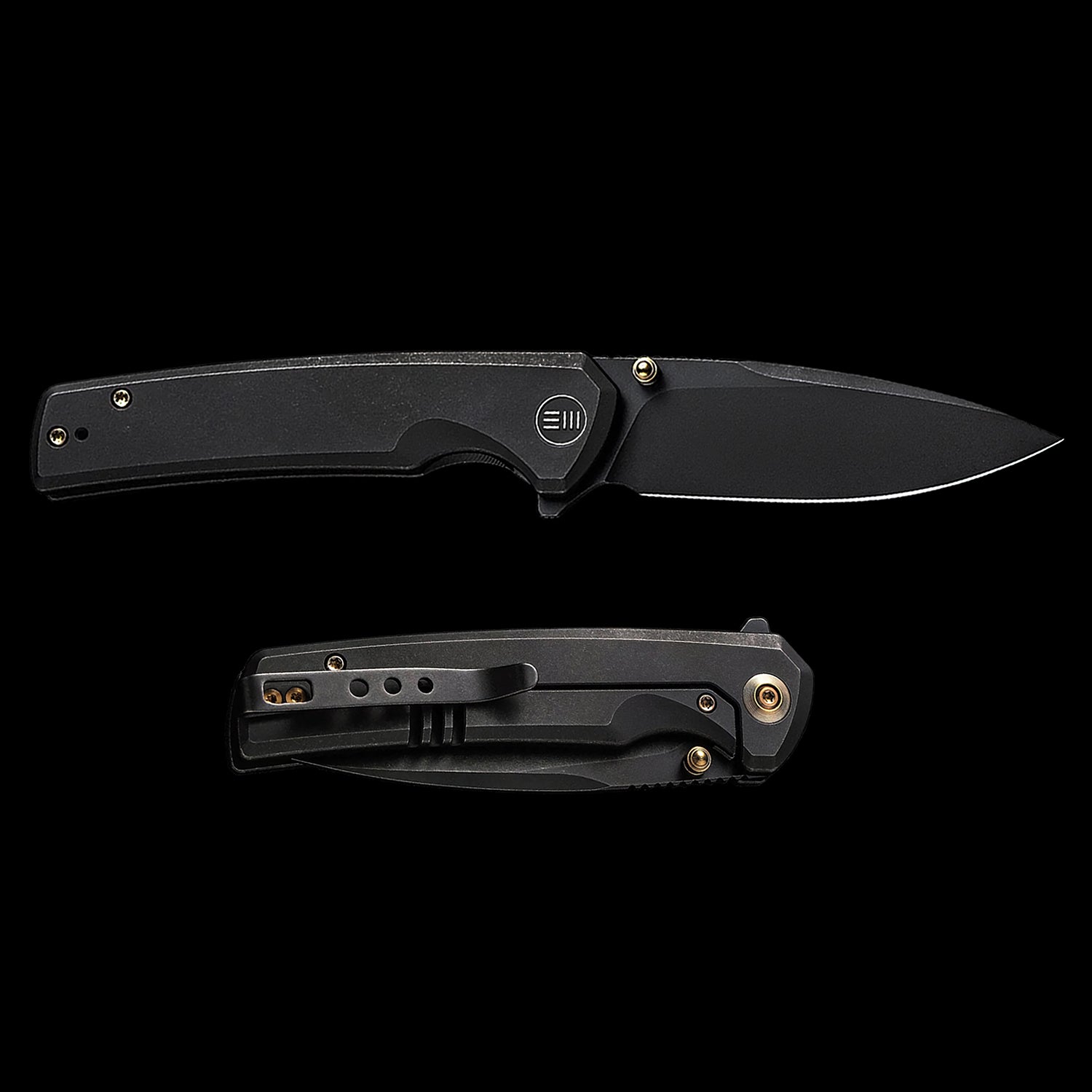 WE Knife Subjugator 20CV Flipper Pocket Knife - Black Titanium Handle