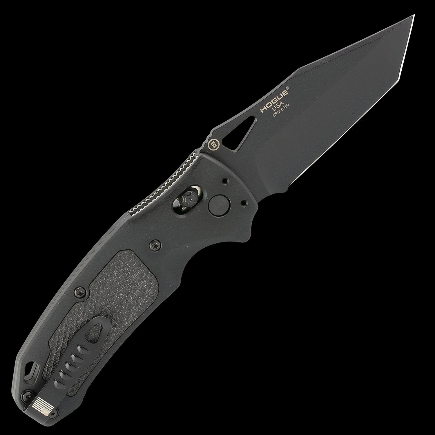 Hogue SIG K320 AXG Pro Black Cerakote S30V Pocket Knife Black Aluminum Handle