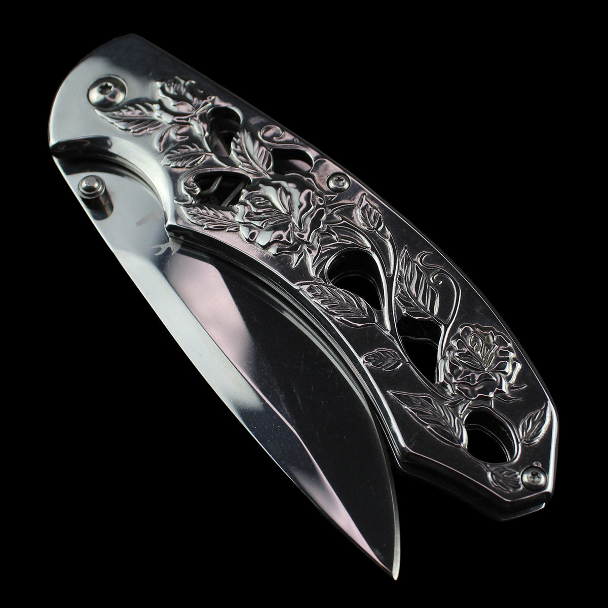 Steel Roses Mirror Finish Assisted Pocket Knife