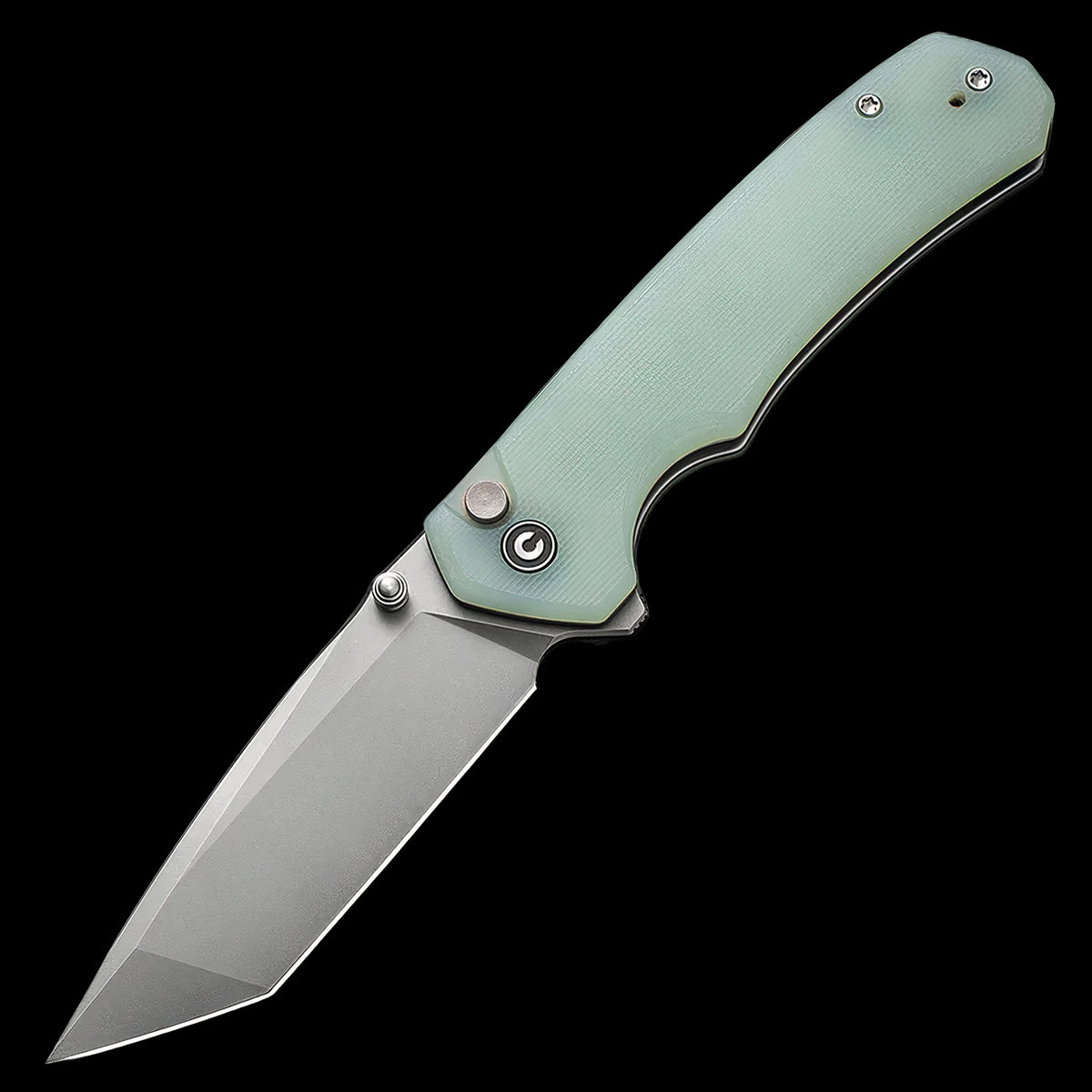 CIVIVI Brazen Stonewashed Tanto Button Lock Flipper G10 Handle