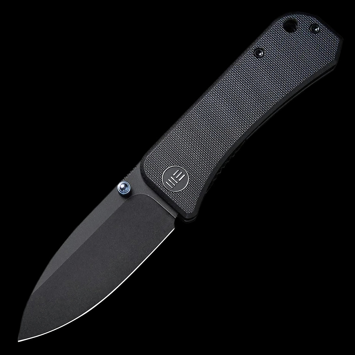 WE Knife Banter S35VN Black Stonewashed Pocket Knife - Black G10 Handle