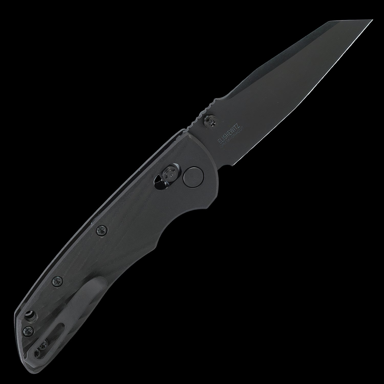 Hogue Deka MagnaCut Steel Black Wharncliffe Pocket Folder Black GFRP Handle