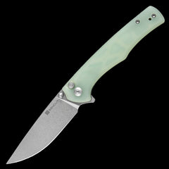 SENCUT Crowley D2 Stonewashed Button Lock Flipper - G10 Handle