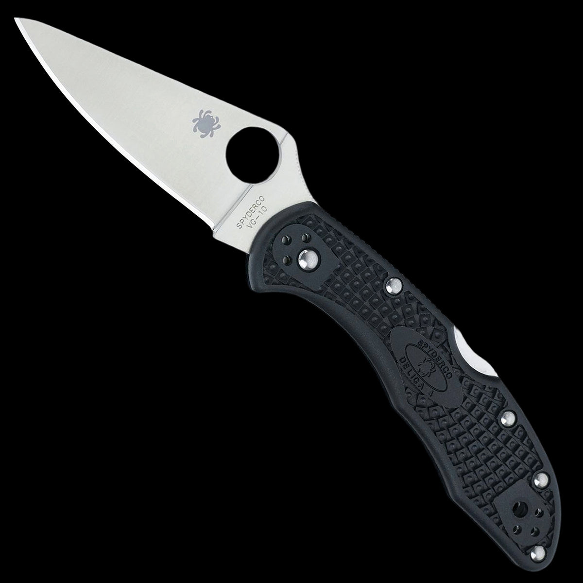 Spyderco Delica 4 Lightweight Pocket Knife Black FRN Handle