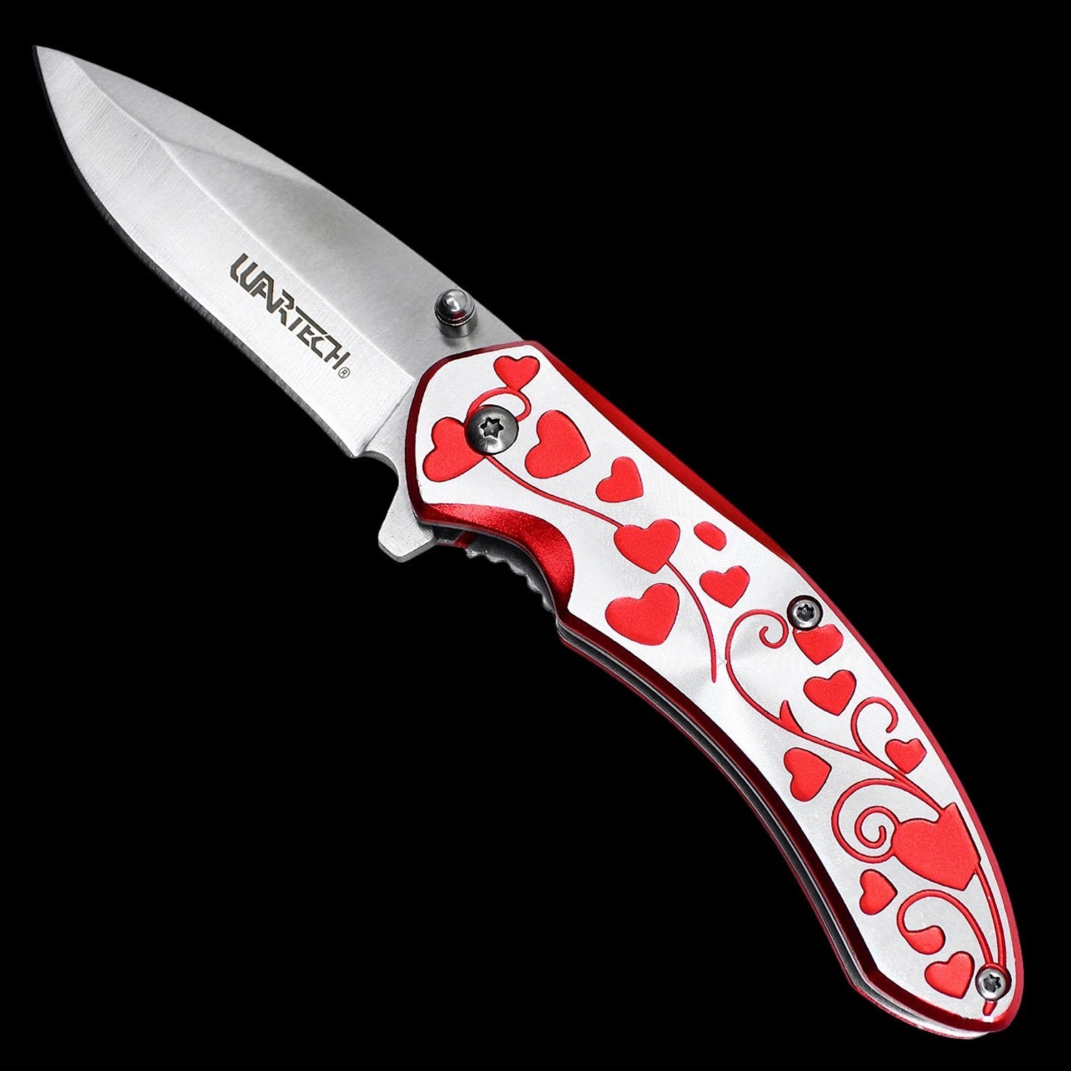 Floral Hearts Spring Assisted Pocket Knife Set 4 Pack