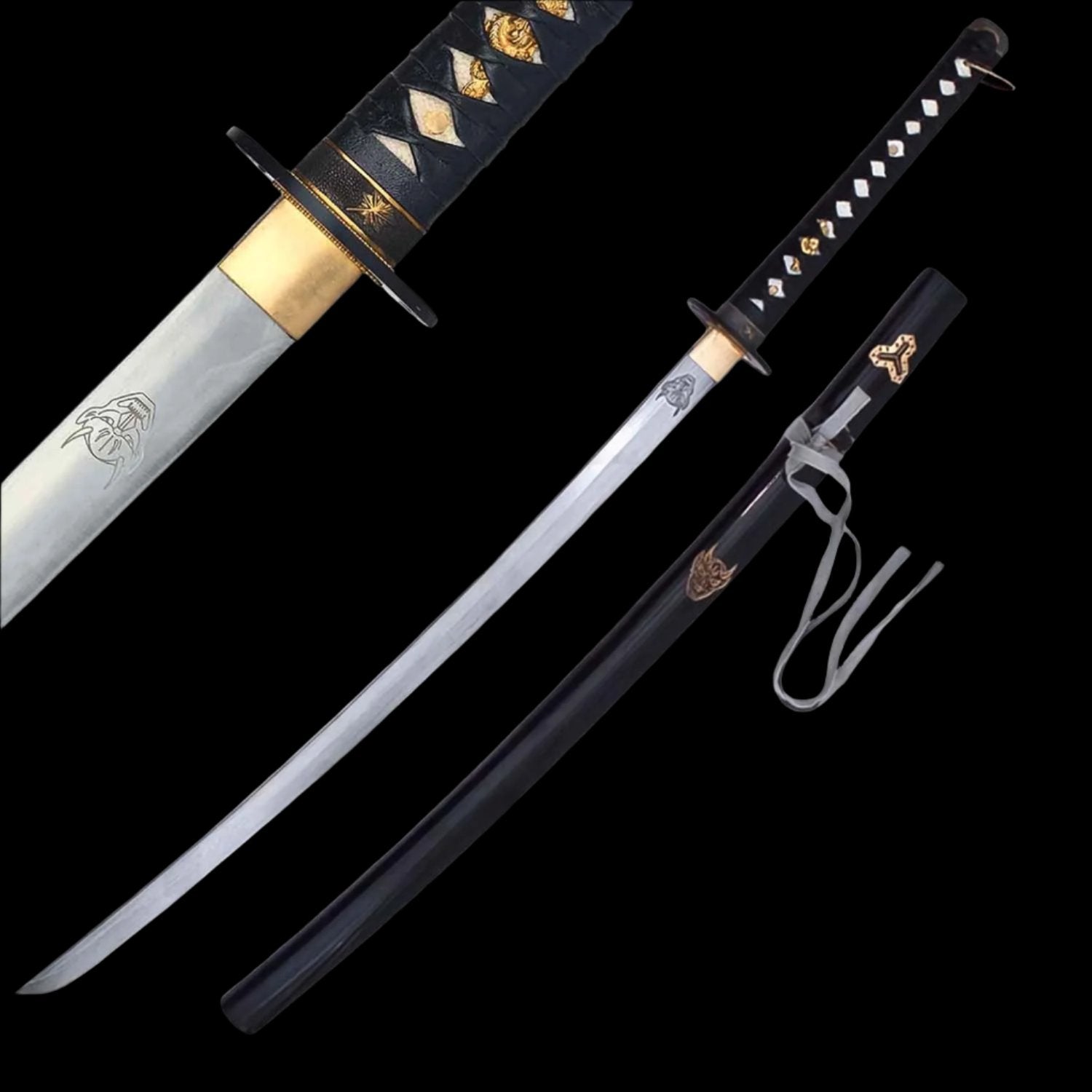 Hattori Hanzo Handmade 1045 Steel Battle Ready Samurai Katana Sword Black