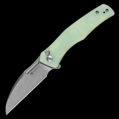 SENCUT Watauga D2 Stonewashed Button Lock Flipper - G10 Handle