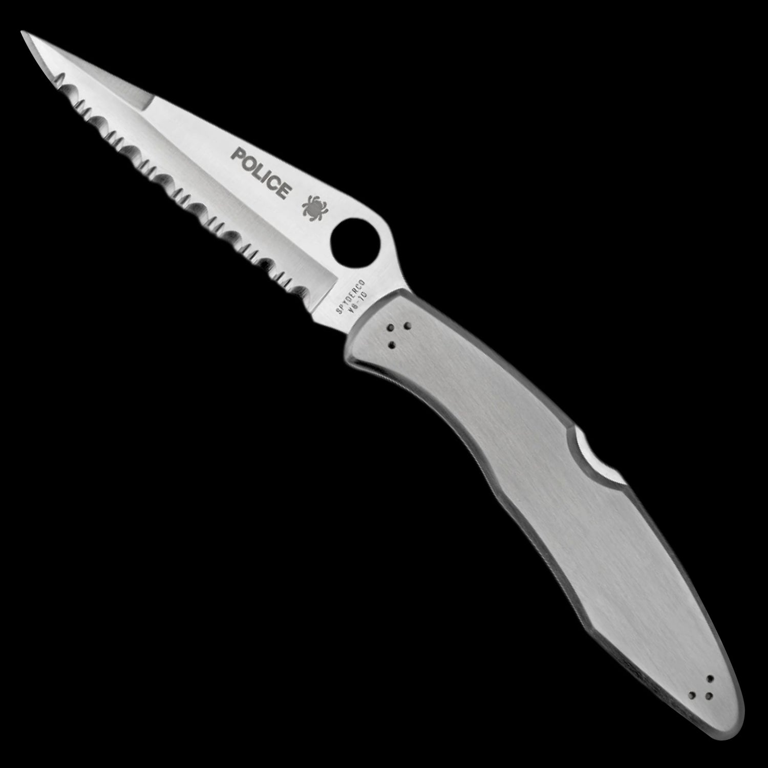 Spyderco Police Model VG10 Pocket Knife Stainless Handle