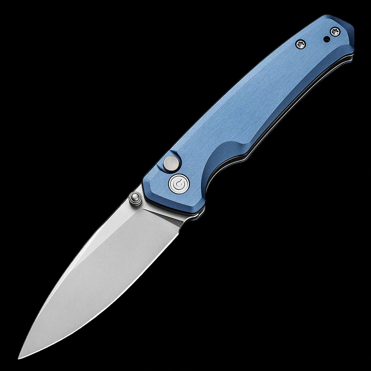 CIVIVI Altus Nitro-V Steel Button Lock Pocket Knife Blue Aluminum