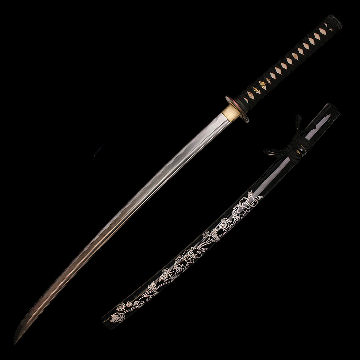 Onikiri Floral Samurai Katana Sword Battle Ready 1045 Steel Handmade