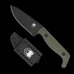 Cobratec Kingpin Fixed Blade Knife D2 with Kydex Sheath - OD Green G10