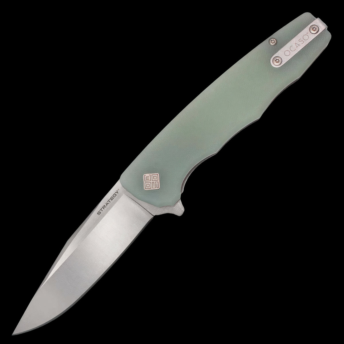 Ocaso Knives Strategy Folder D2 Satin - Jade G10