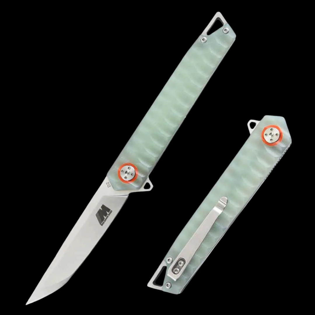 Mack Schmidt Tactical Ball Bearing Pocket Knife Jade G10 Handle