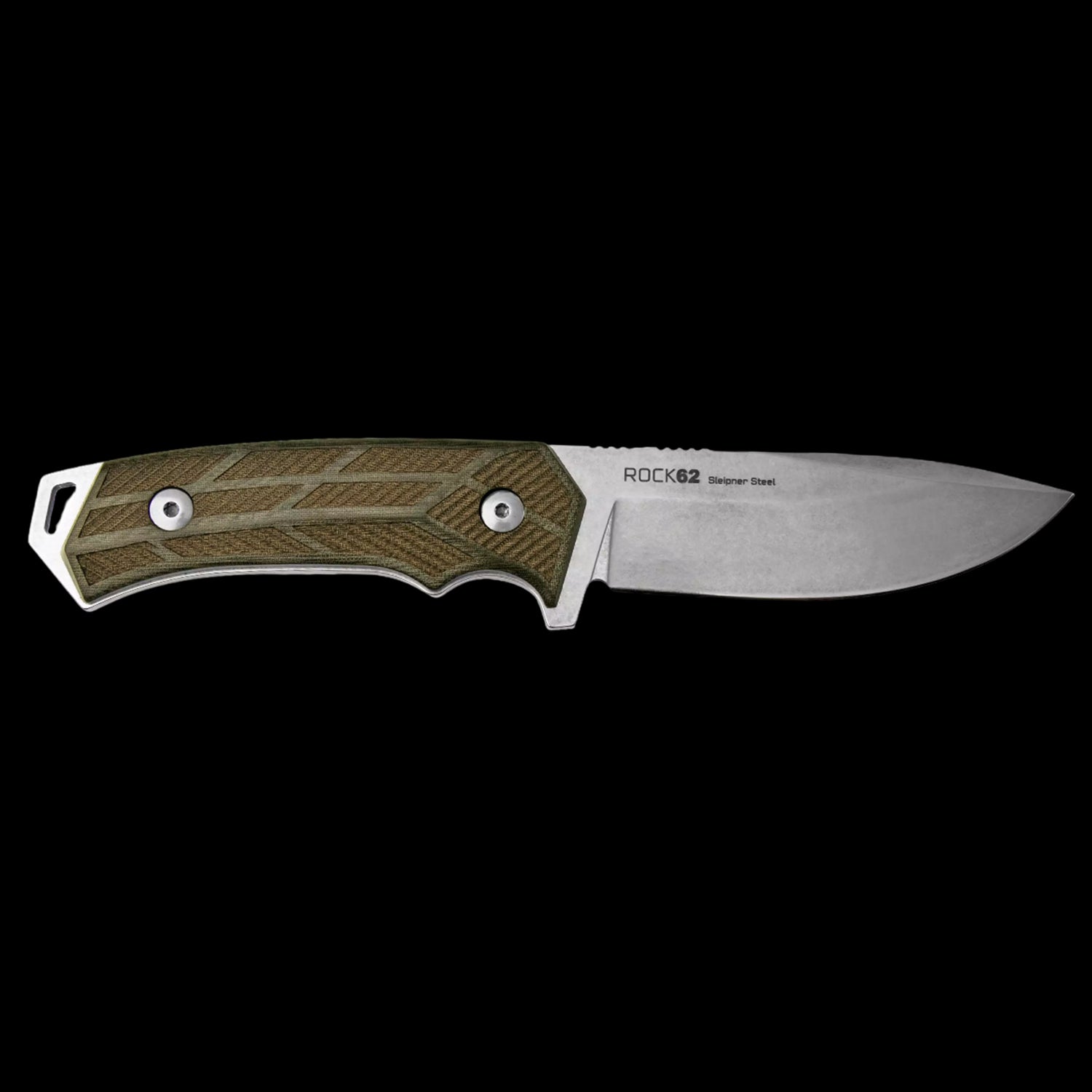 Woox Knife Rock 62 Fixed Blade Knife - Checkered Micarta Handle