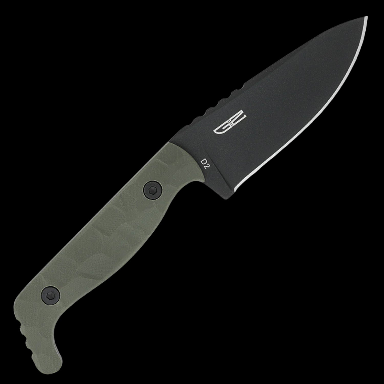 Cobratec Kingpin Fixed Blade Knife D2 with Kydex Sheath - OD Green G10