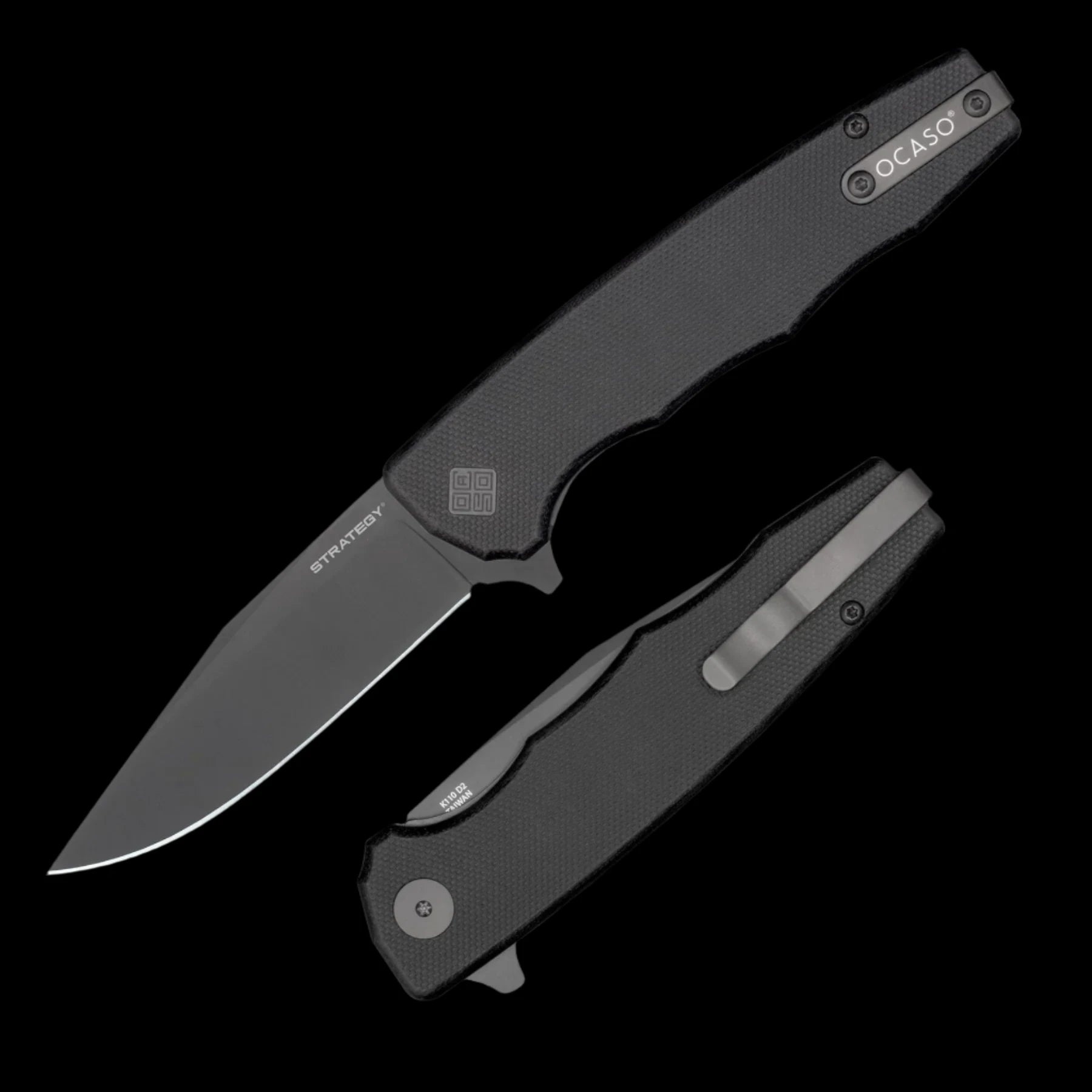 Ocaso Knives Strategy D2 - Black G10 Handle