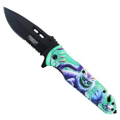 Cheshire Cat Fantasy 3D Art Spring Assisted Pocket Knife