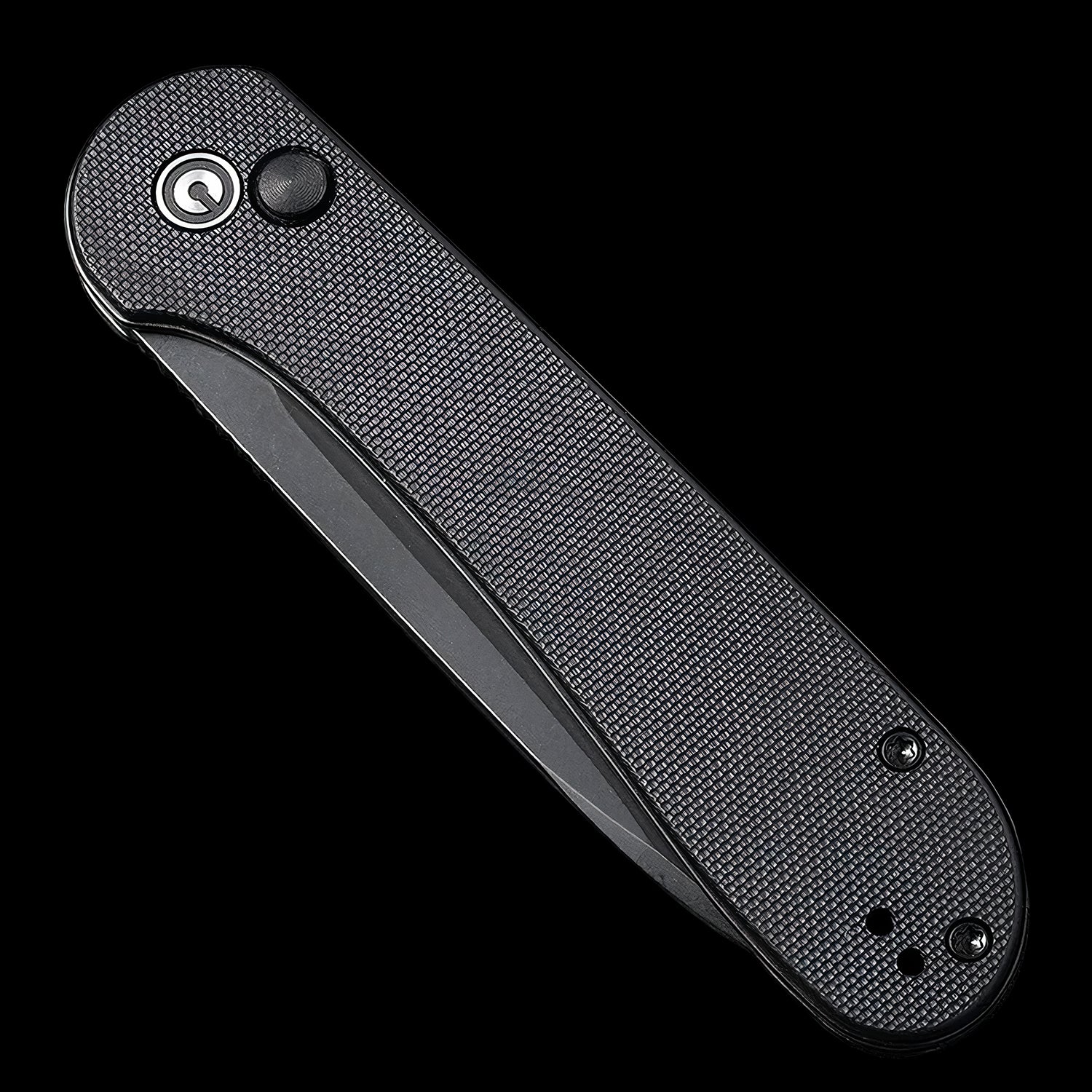 CIVIVI Elementum Black Stonewashed Button Lock Flipper G10 Handle